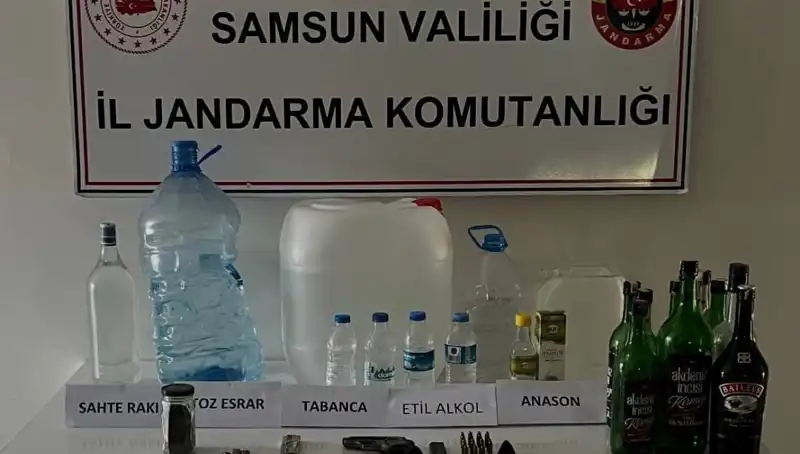 Samsun'da Sahte İçki Operasyonunda Litrelerce İçki Ele Geçirildi!